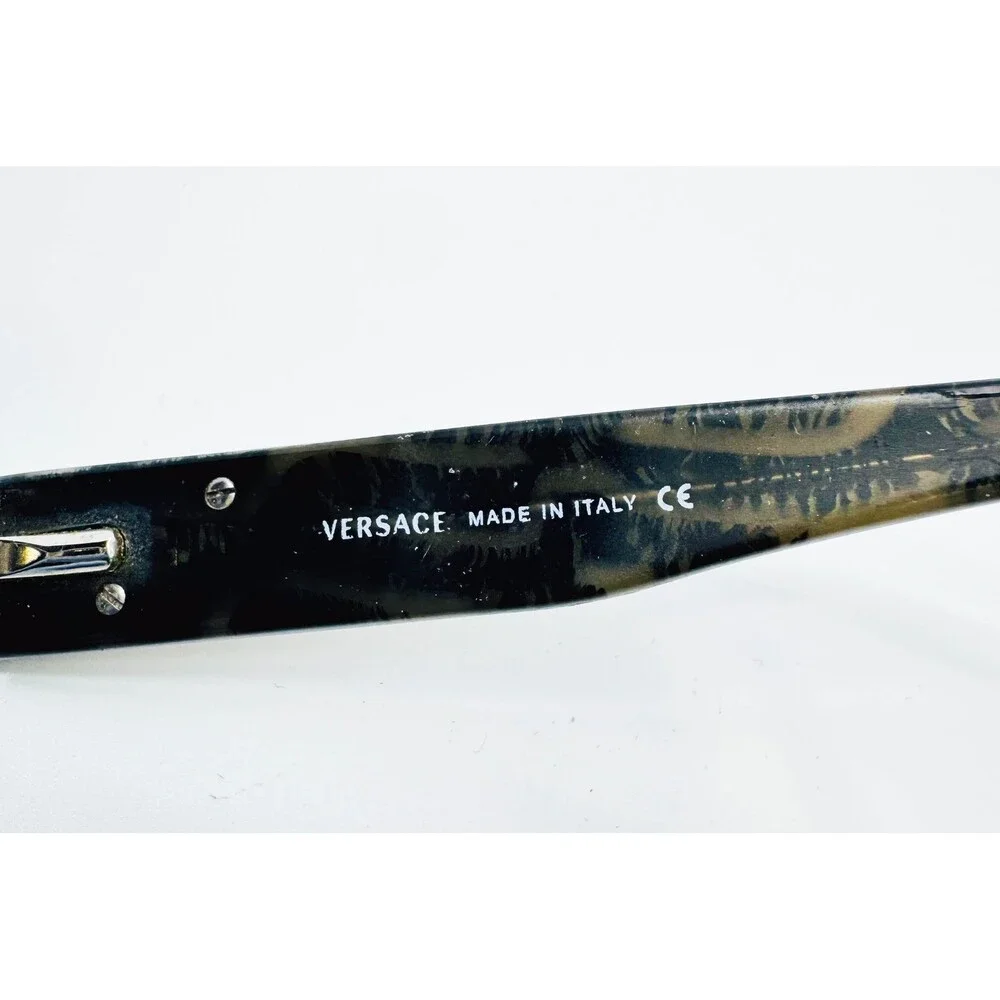 Versace Eyeglasses Womens Silver Black Greca Rhinestone 1122-B 51-17-135